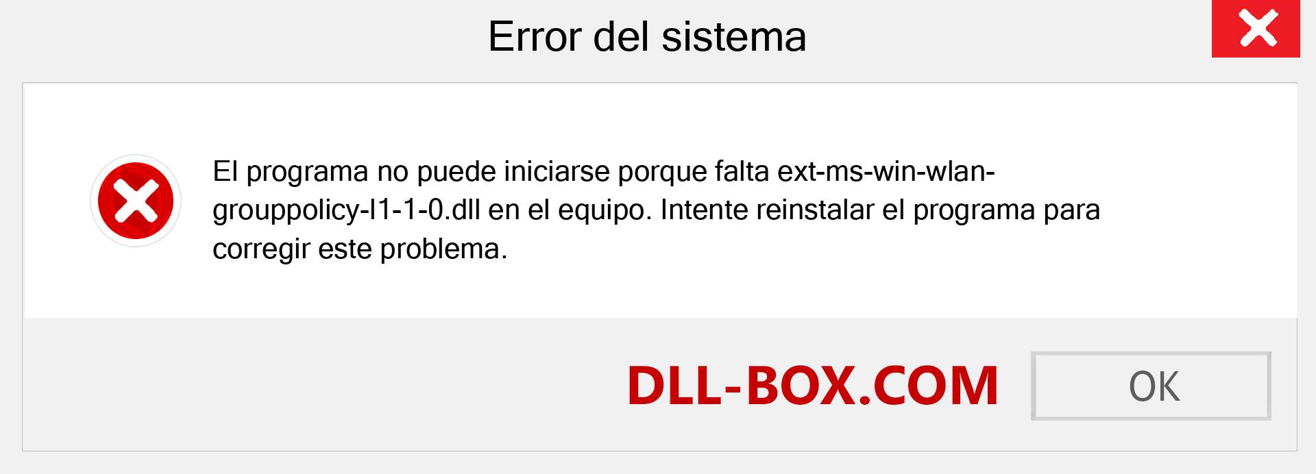 ¿Falta el archivo ext-ms-win-wlan-grouppolicy-l1-1-0.dll ?. Descargar para Windows 7, 8, 10 - Corregir ext-ms-win-wlan-grouppolicy-l1-1-0 dll Missing Error en Windows, fotos, imágenes